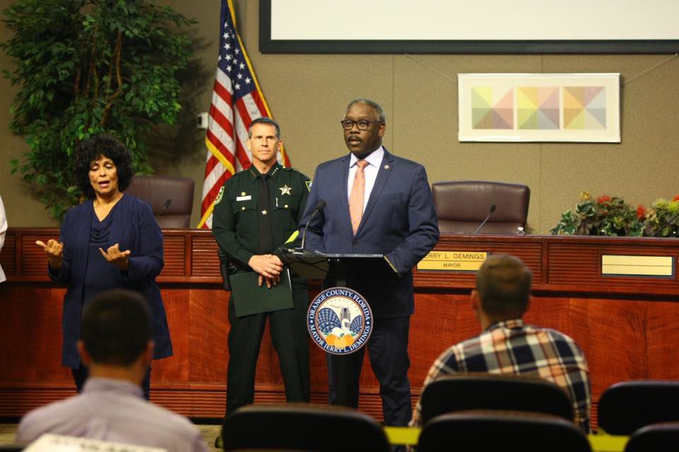 Orlando County Mayor Demings at press conference
